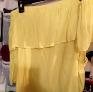 Yellow Off the Shoulder Summer Top